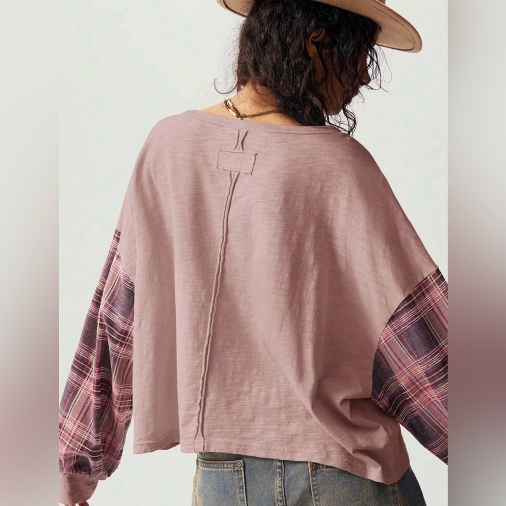 Plaid Patchwork Flower Top NWT - image 8